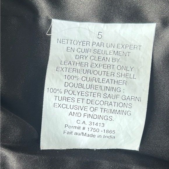 Acton  leather jacket black button size  8  biker - Picture 6 of 9